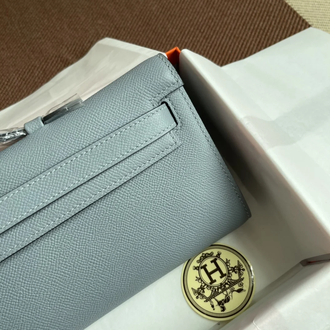 HERMES Clutches Bags Epsom Leather (Blue-Gold) 31X14X3 CM H00202608091074 - Image 5