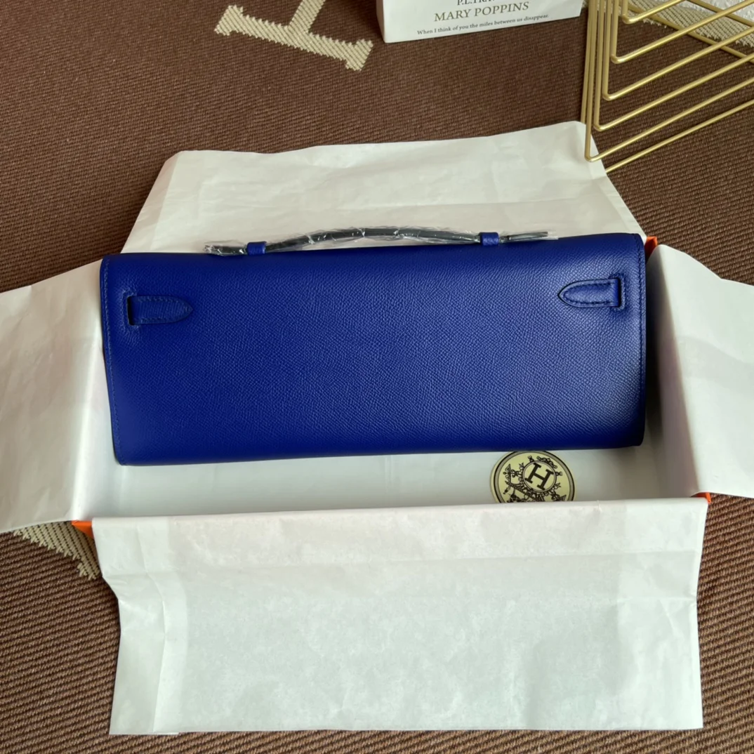 HERMES Clutches Bags Epsom Leather (Blue-Gold) 31X14X3CM H00202608091059 - Image 3