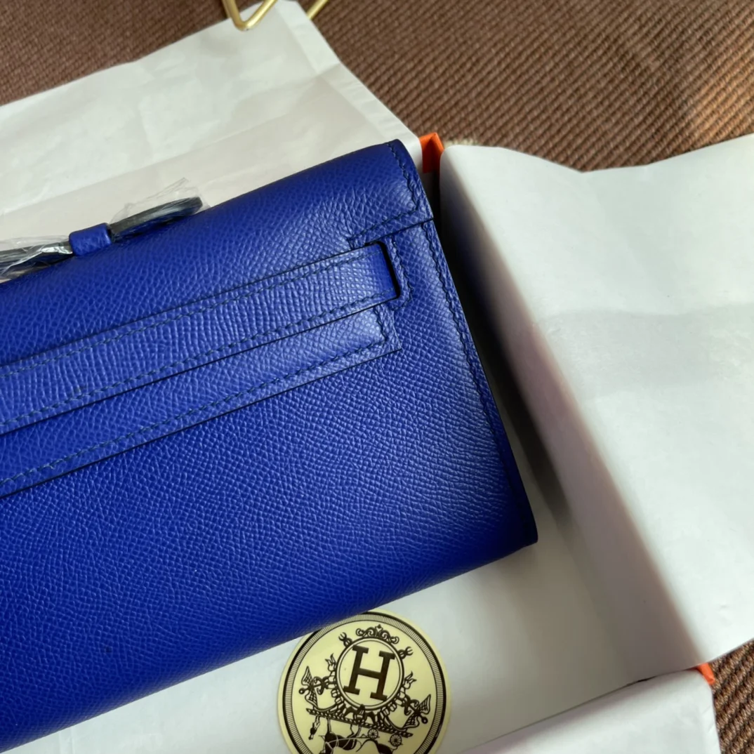 HERMES Clutches Bags Epsom Leather (Blue-Gold) 31X14X3CM H00202608091059 - Image 5