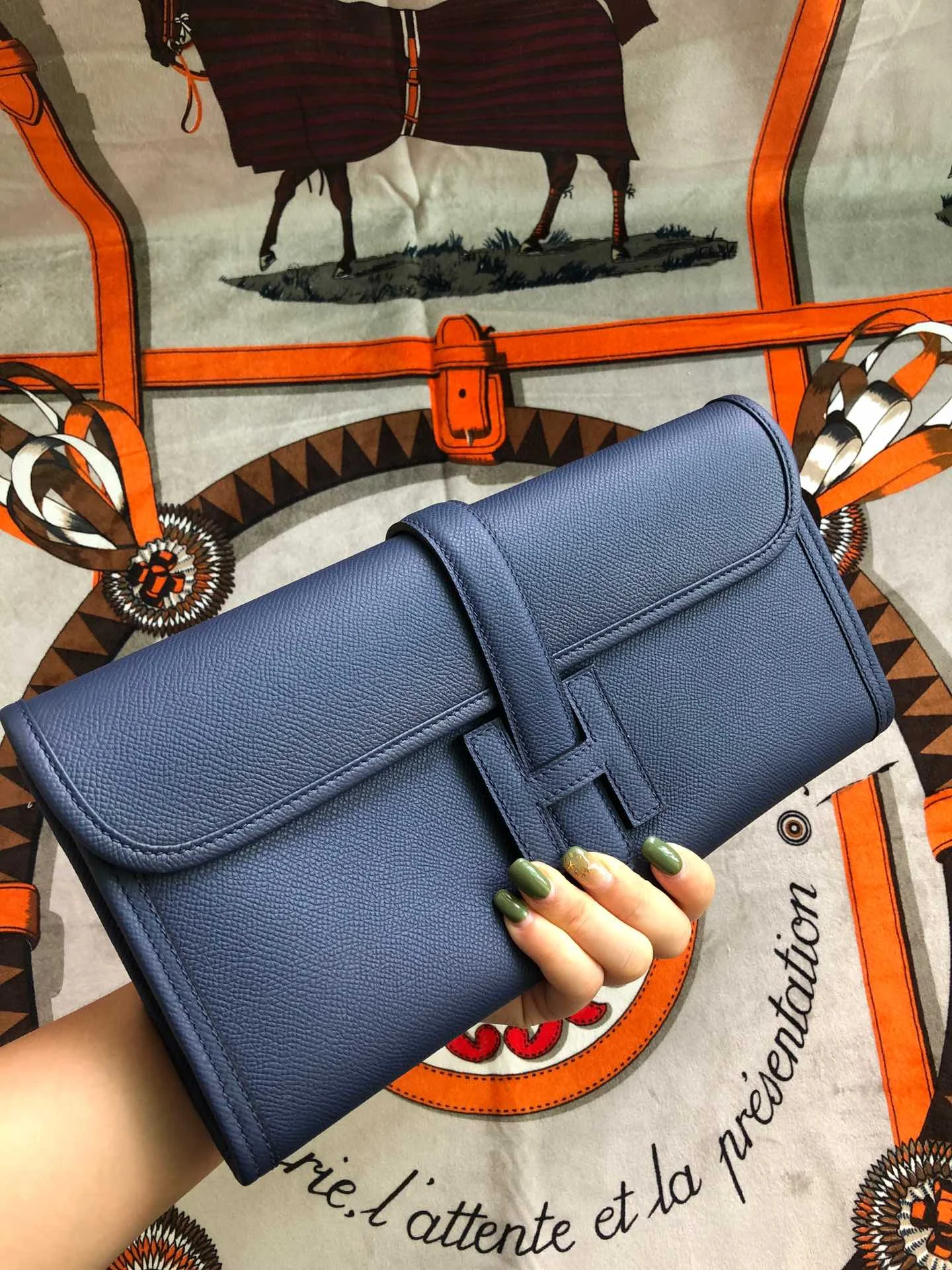 HERMES Clutches Bags Epsom Leather (Blue) One Size H00202608091134 - Image 8