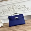 HERMES Clutches Bags Epsom Leather (Blue-Silver) 22CM F50202608090159