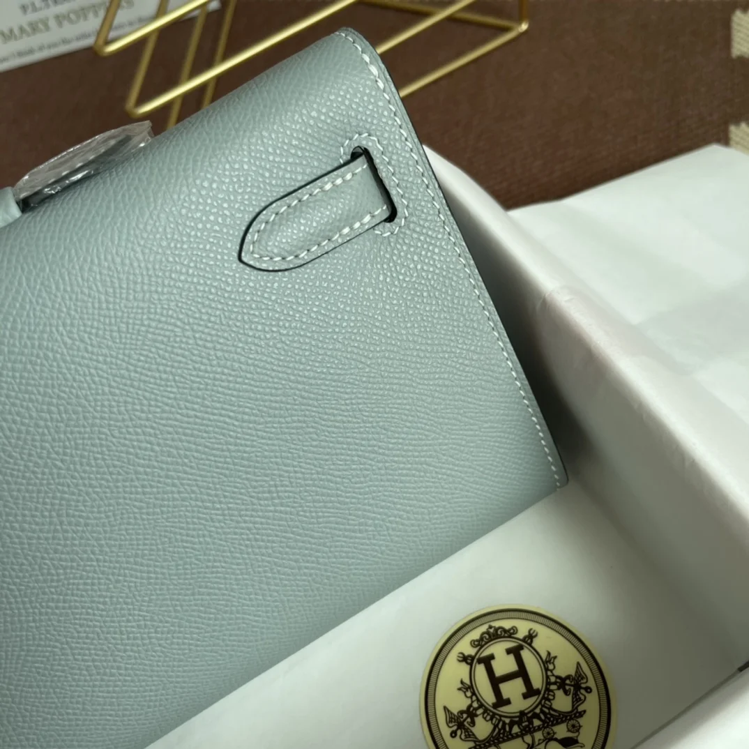 HERMES Clutches Bags Epsom Leather (Blue-Silver) 31X14X3CM H00202608091073 - Image 5