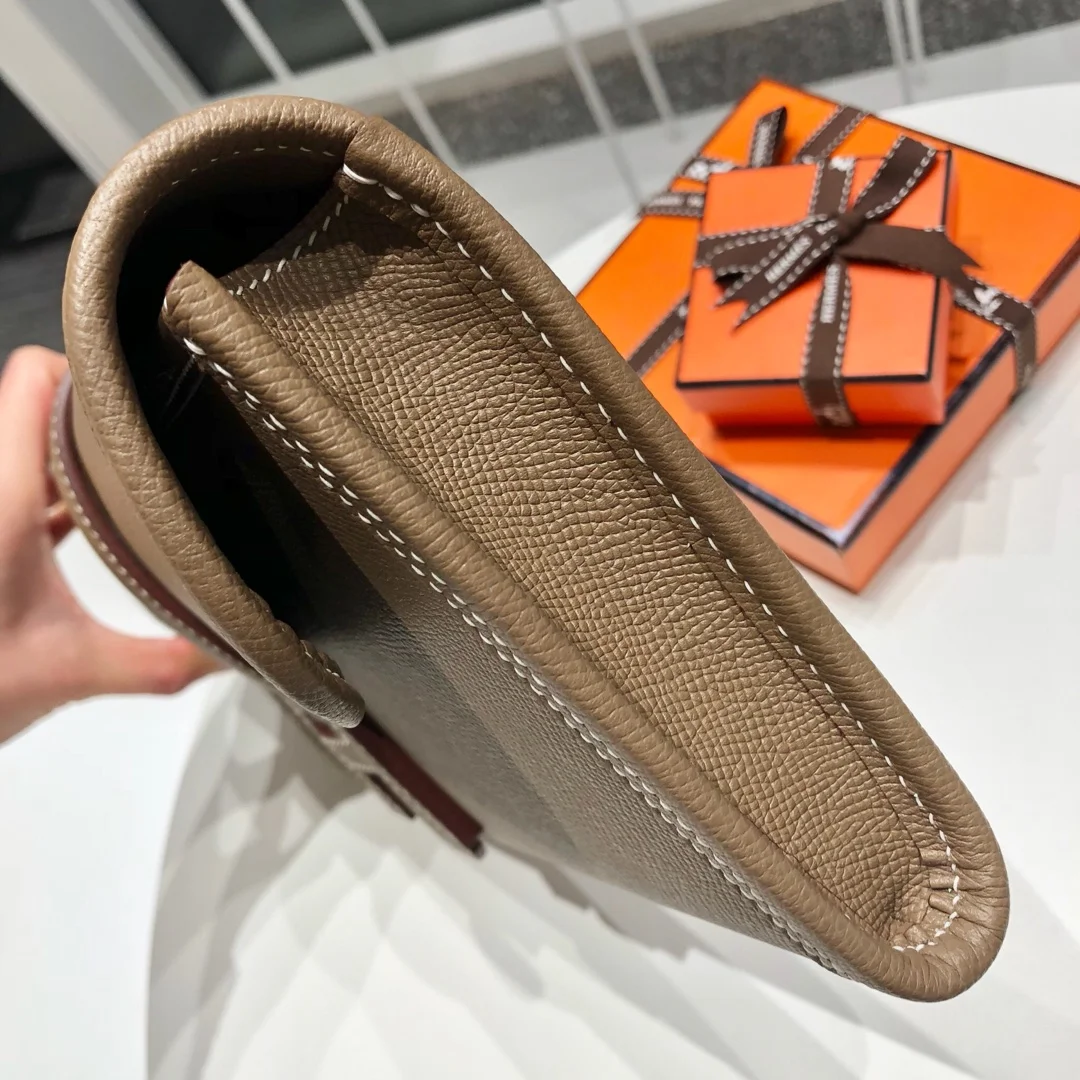 HERMES Clutches Bags Epsom Leather (Brown) 29XCM H00202608091147 - Image 2