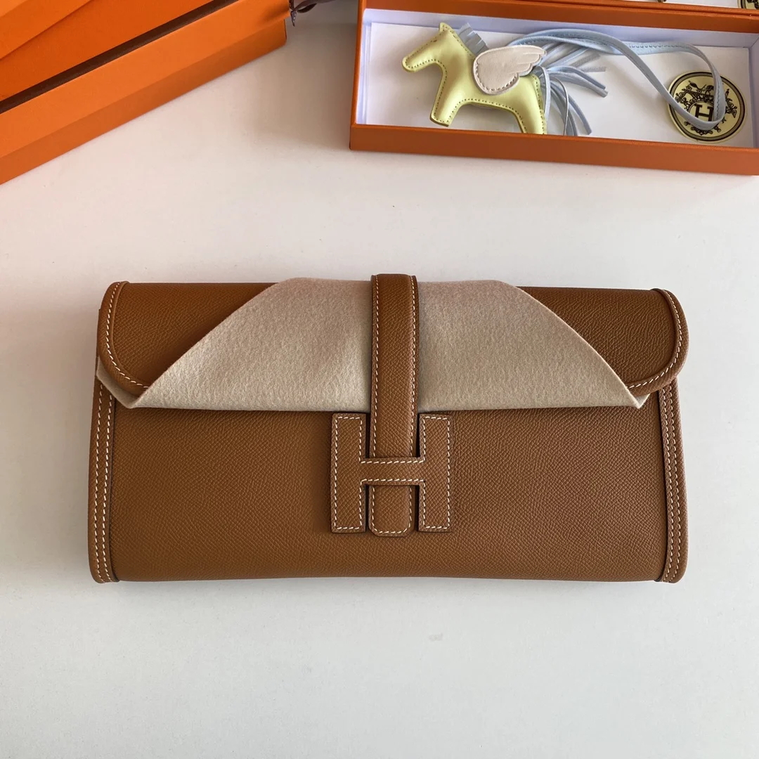 HERMES Clutches Bags Epsom Leather (Brown-Beige) 29CM H00202608091115