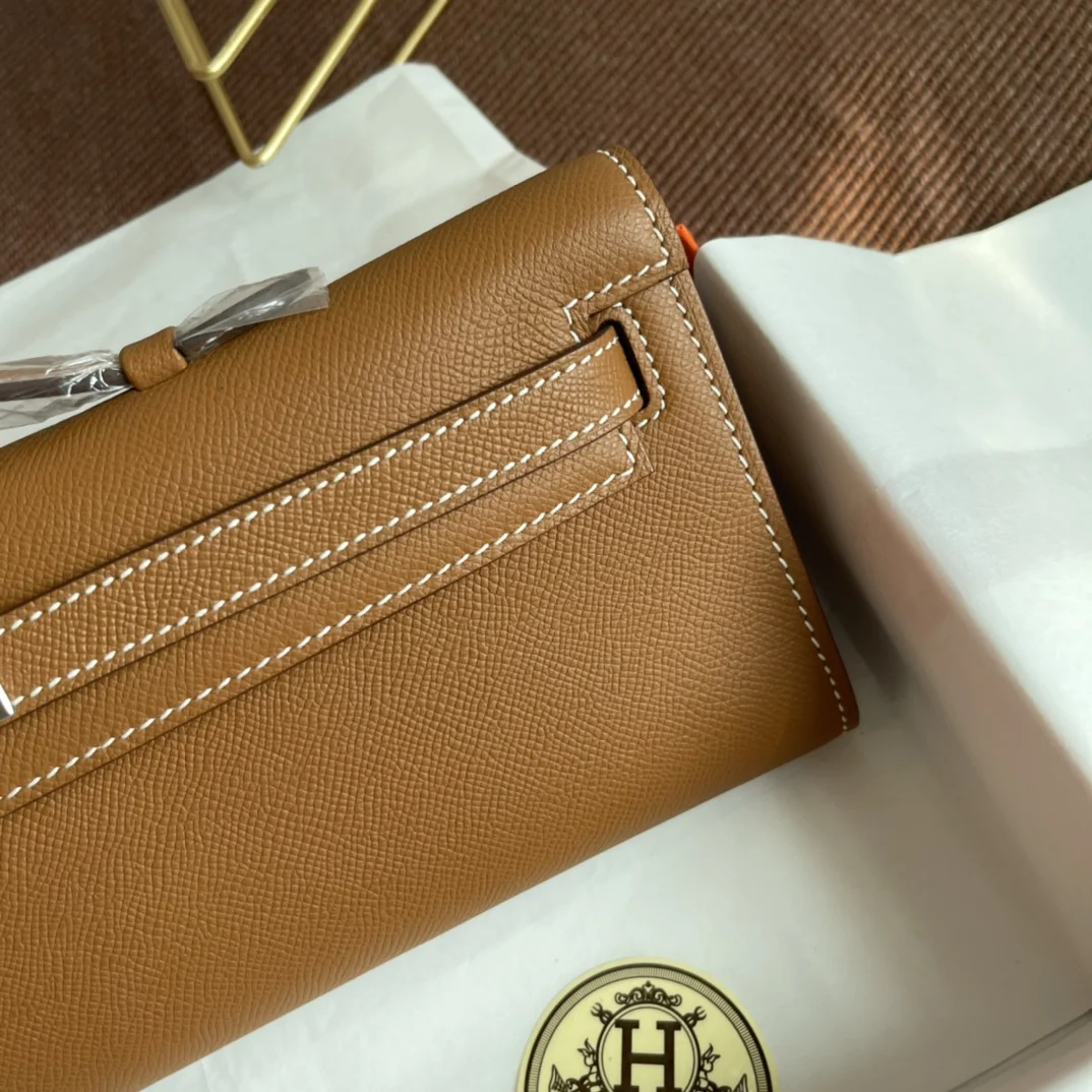 HERMES Clutches Bags Epsom Leather (Brown-Silver) 31X14X3CM H00202608091056 - Image 5
