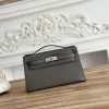 HERMES Clutches Bags Epsom Leather (Gray-Silver) 22XCM F50202608090143