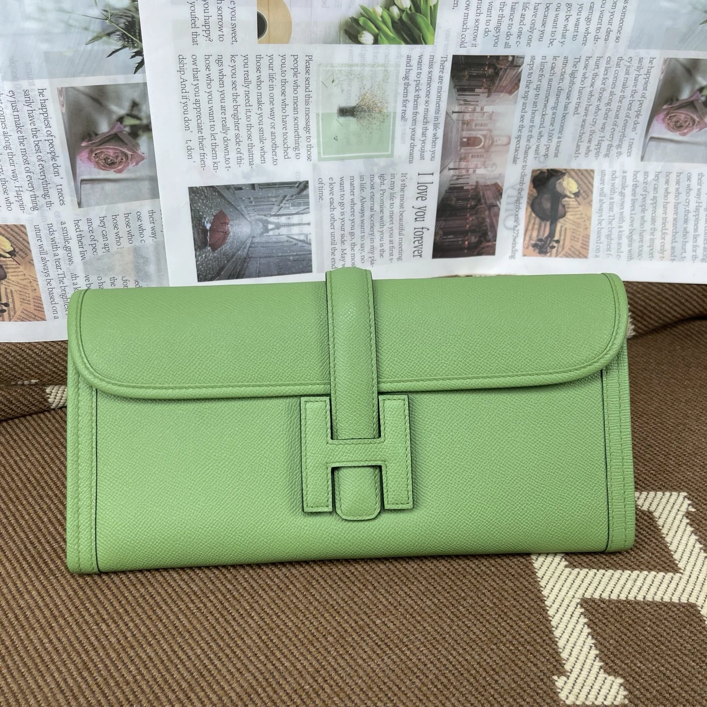 HERMES Clutches Bags Epsom Leather (Green) 29 H00202608091158