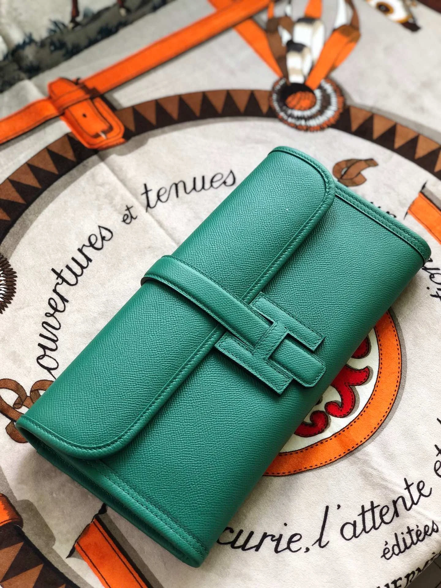 HERMES Clutches Bags Epsom Leather (Green) 29X18X8CM H00202608091136