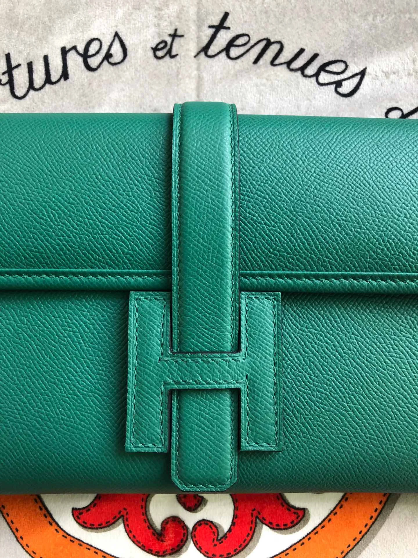 HERMES Clutches Bags Epsom Leather (Green) 29X18X8CM H00202608091136 - Image 3