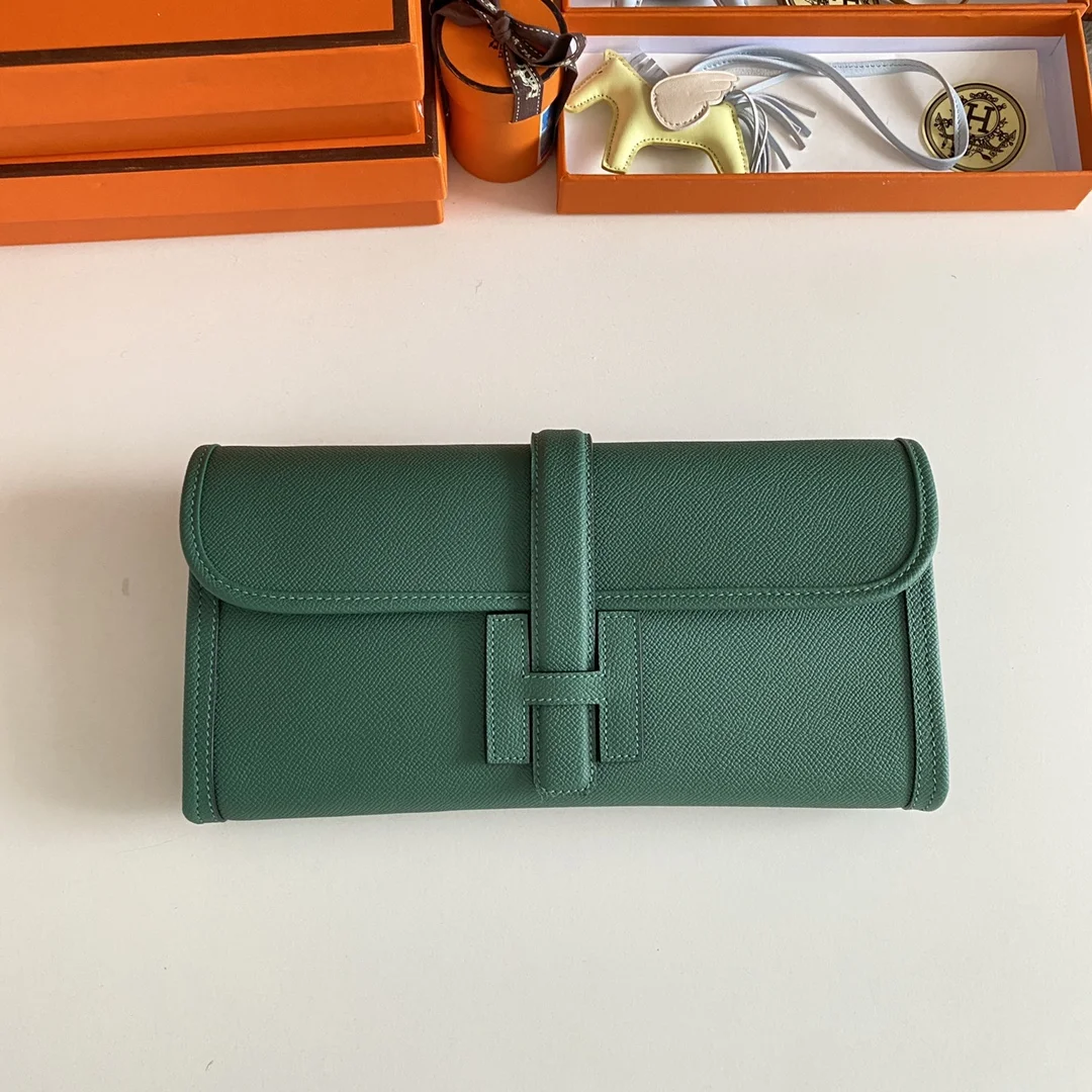 HERMES Clutches Bags Epsom Leather (Green-Beige) 29CM H00202608091121 - Image 2