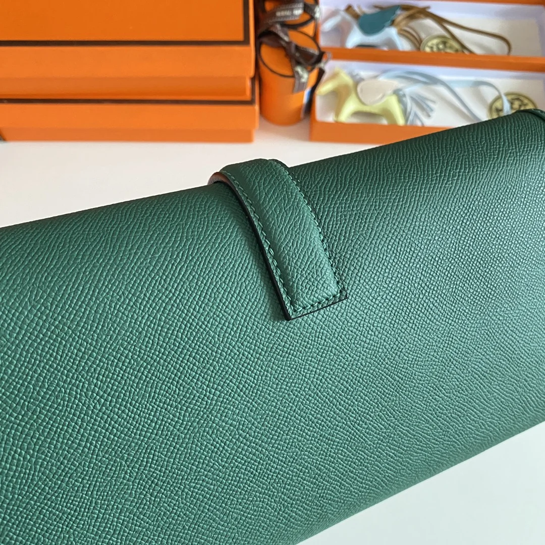 HERMES Clutches Bags Epsom Leather (Green-Beige) 29CM H00202608091121 - Image 6