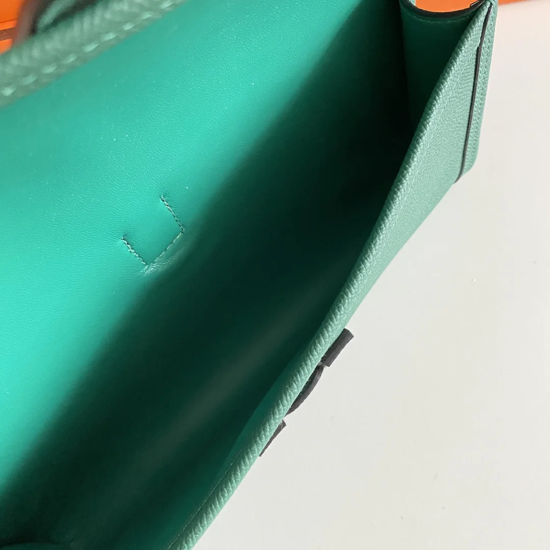 HERMES Clutches Bags Epsom Leather (Green-Beige) 29CM H00202608091121 - Image 8