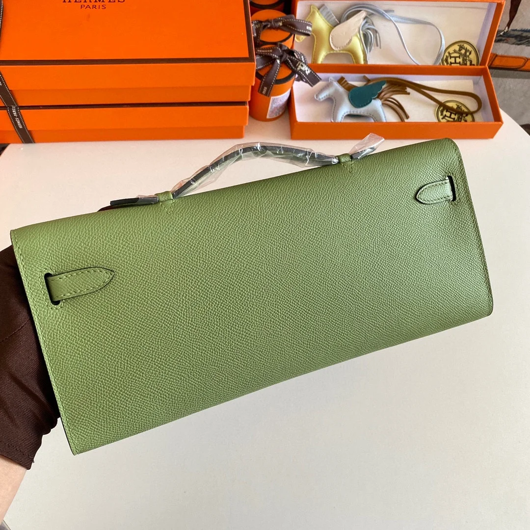 HERMES Clutches Bags Epsom Leather (Green-Gold) 31CM H00202608091090 - Image 3