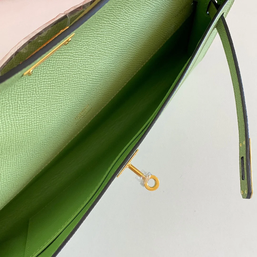 HERMES Clutches Bags Epsom Leather (Green-Gold) 31CM H00202608091090 - Image 8