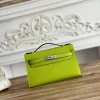HERMES Clutches Bags Epsom Leather (Green-Silver) 22CM F50202608090160