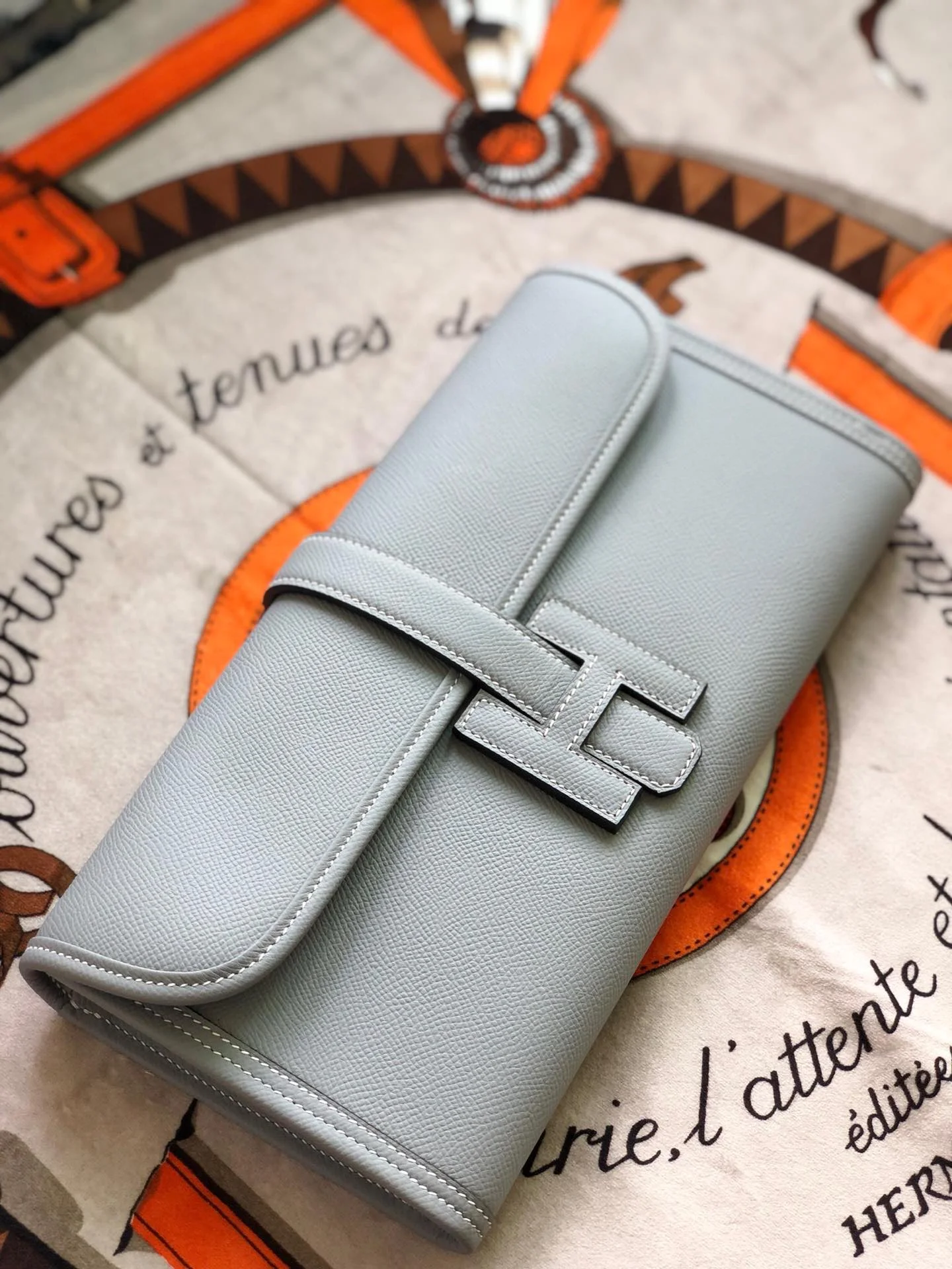 HERMES Clutches Bags Epsom Leather (Grey) One Size H00202608091128