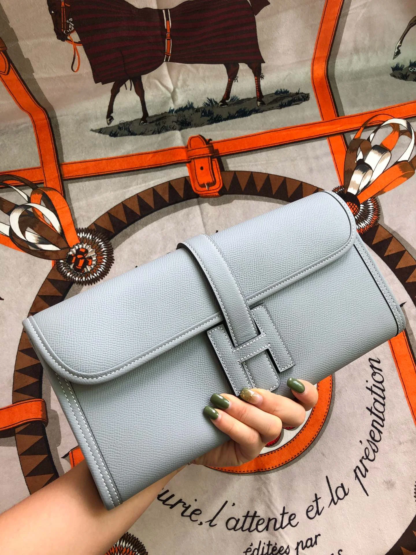 HERMES Clutches Bags Epsom Leather (Grey) One Size H00202608091128 - Image 8