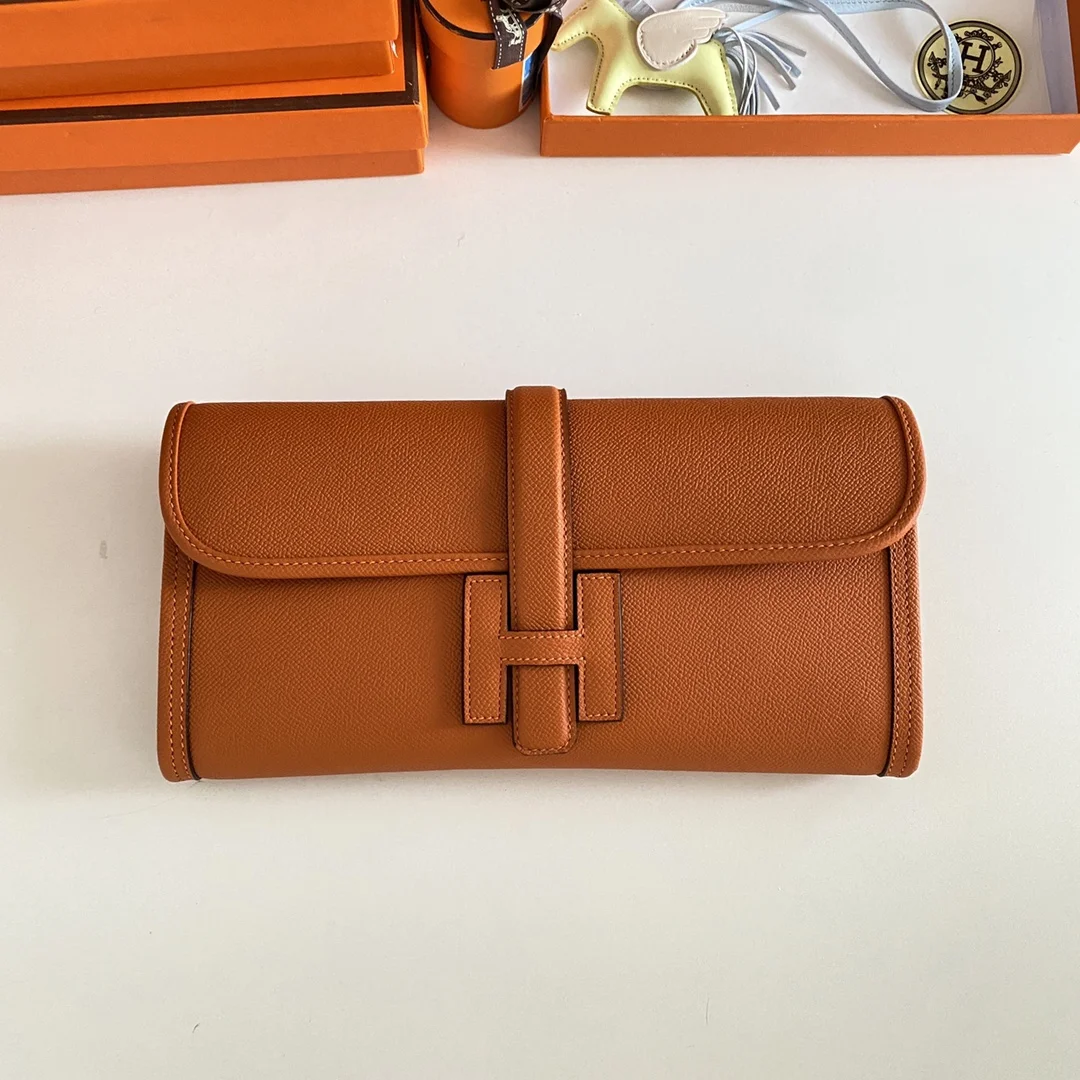 HERMES Clutches Bags Epsom Leather (Orange-Beige) 29CM H00202608091120 - Image 2