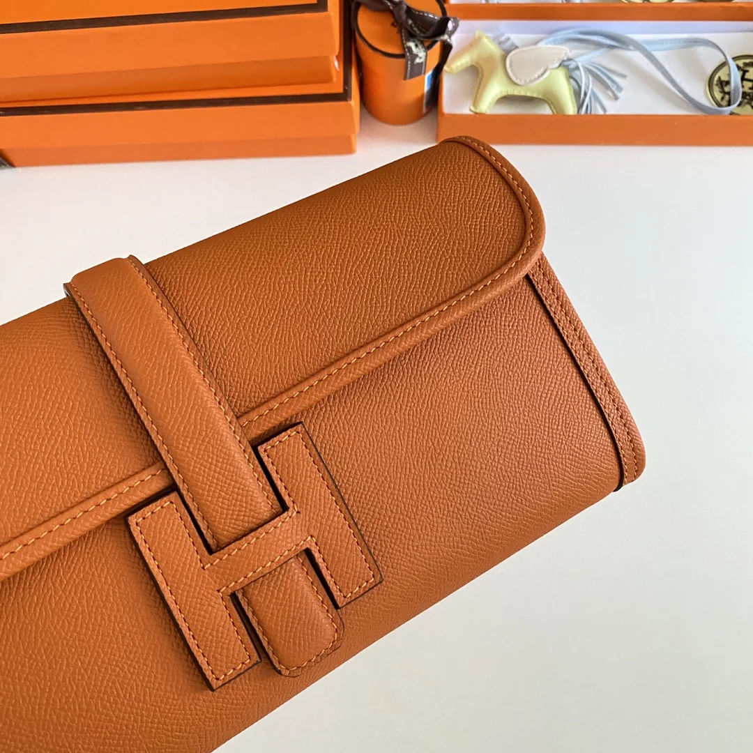 HERMES Clutches Bags Epsom Leather (Orange-Beige) 29CM H00202608091120 - Image 4
