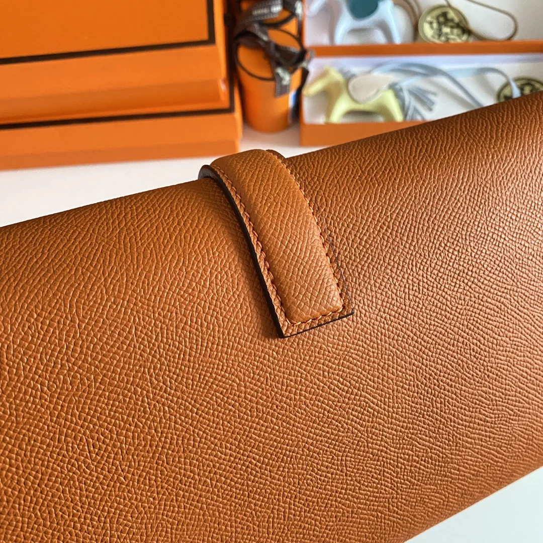 HERMES Clutches Bags Epsom Leather (Orange-Beige) 29CM H00202608091120 - Image 6