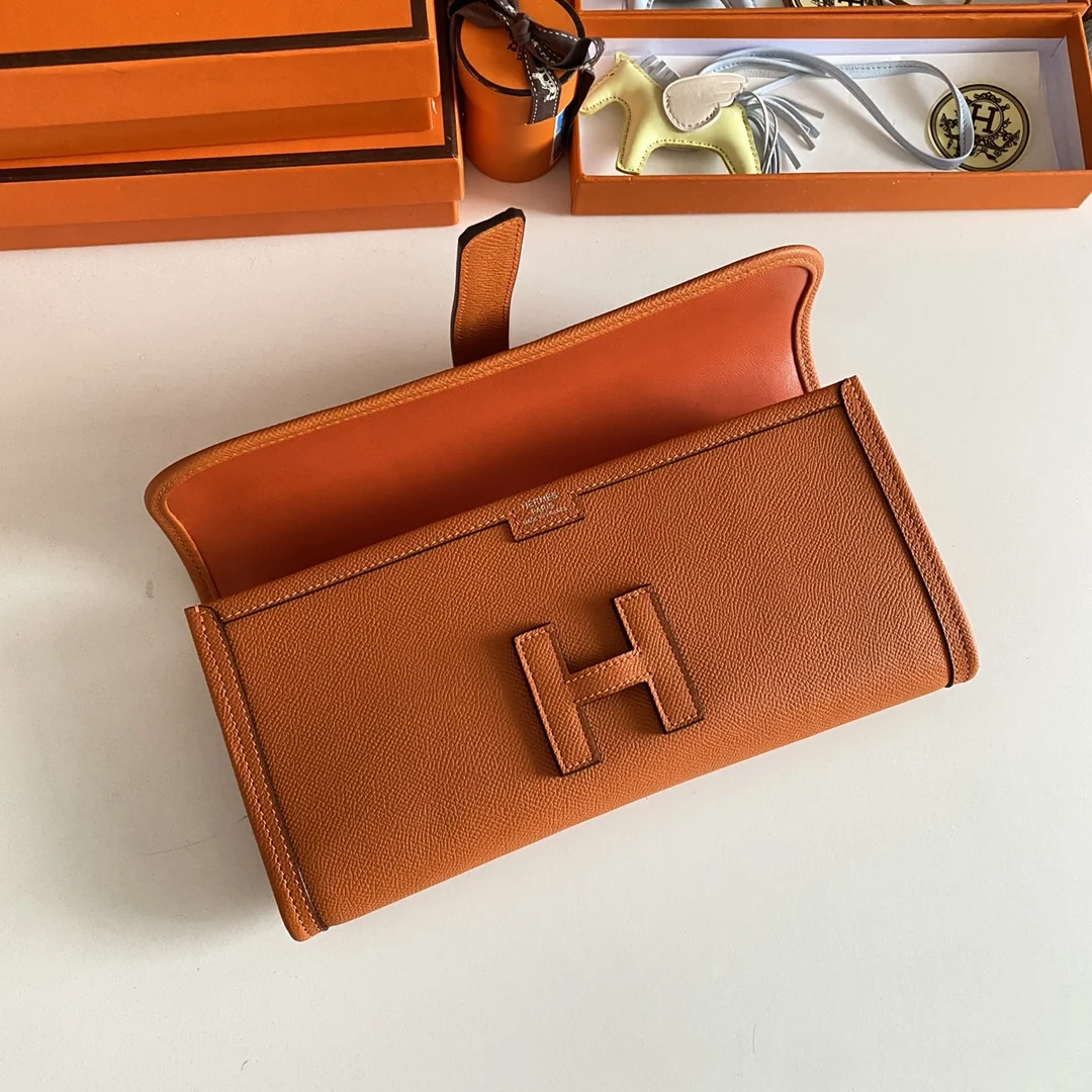 HERMES Clutches Bags Epsom Leather (Orange-Beige) 29CM H00202608091120 - Image 7