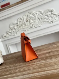 Alternative view of HERMES Clutches Bags Epsom Leather (Orange-Silver) 22CM F50202608090162