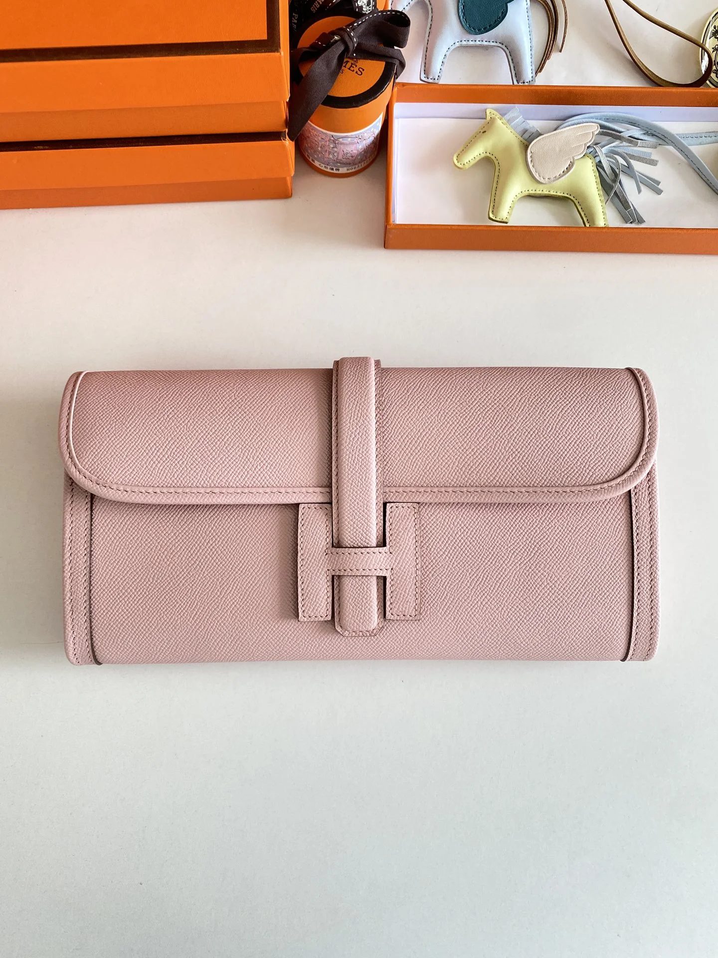 HERMES Clutches Bags Epsom Leather (Pink-Tan) 29CM H00202608091122 - Image 2