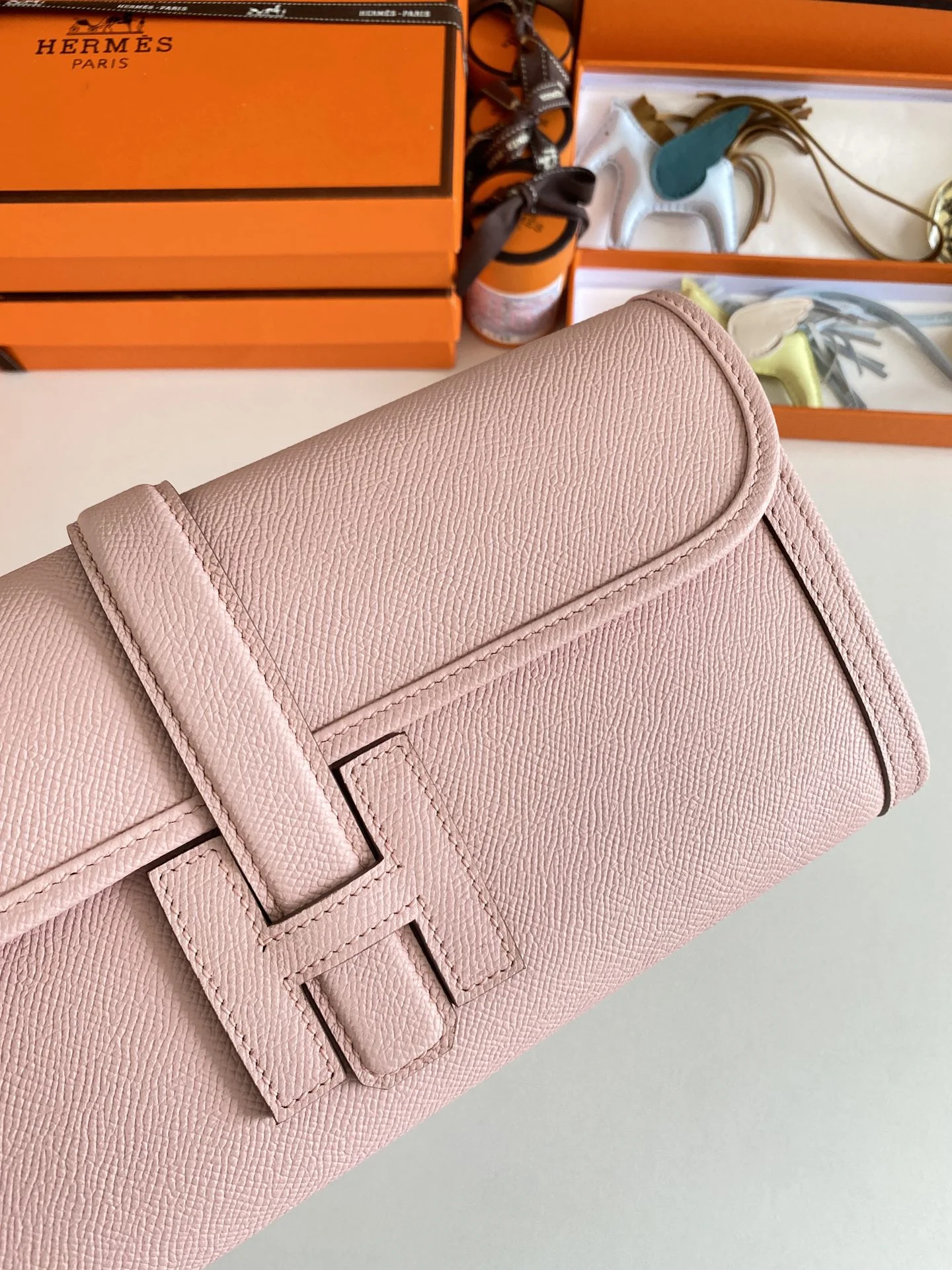 HERMES Clutches Bags Epsom Leather (Pink-Tan) 29CM H00202608091122 - Image 4