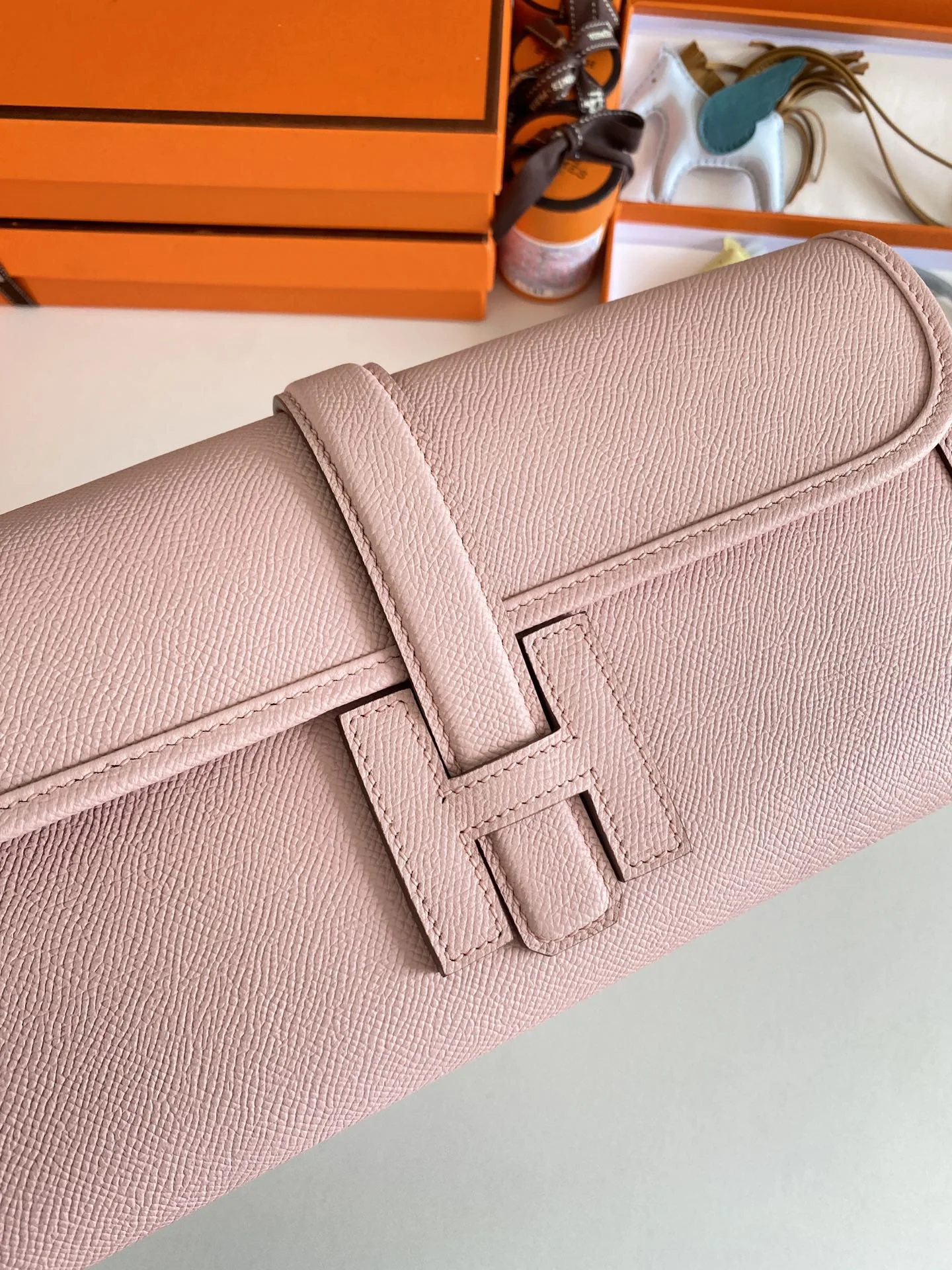 HERMES Clutches Bags Epsom Leather (Pink-Tan) 29CM H00202608091122 - Image 5