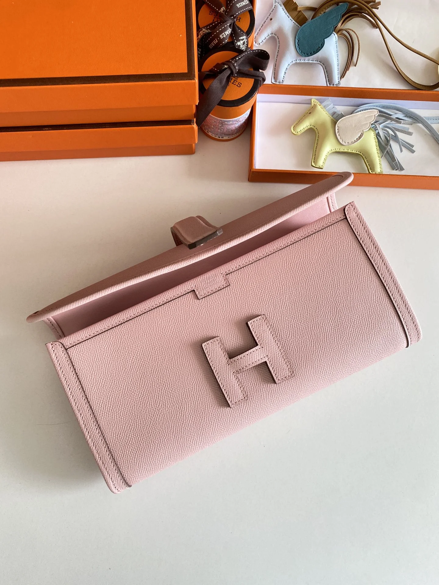 HERMES Clutches Bags Epsom Leather (Pink-Tan) 29CM H00202608091122 - Image 6
