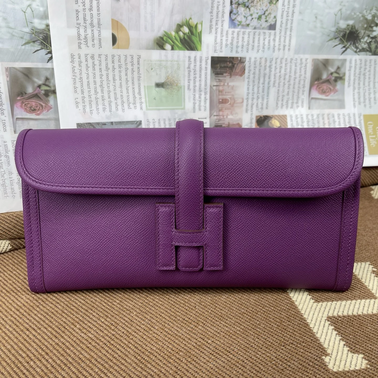 HERMES Clutches Bags Epsom Leather (Purple) 29 H00202608091159