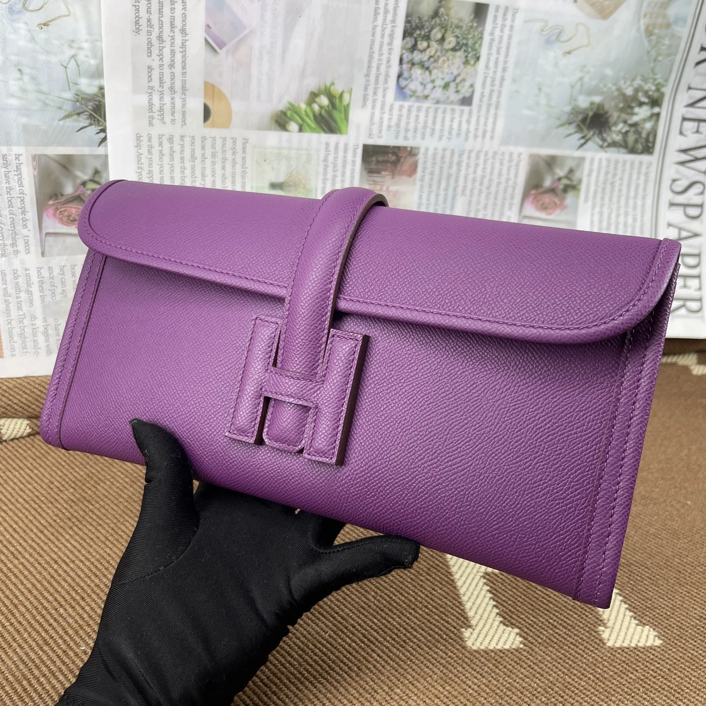 HERMES Clutches Bags Epsom Leather (Purple) 29 H00202608091159 - Image 4