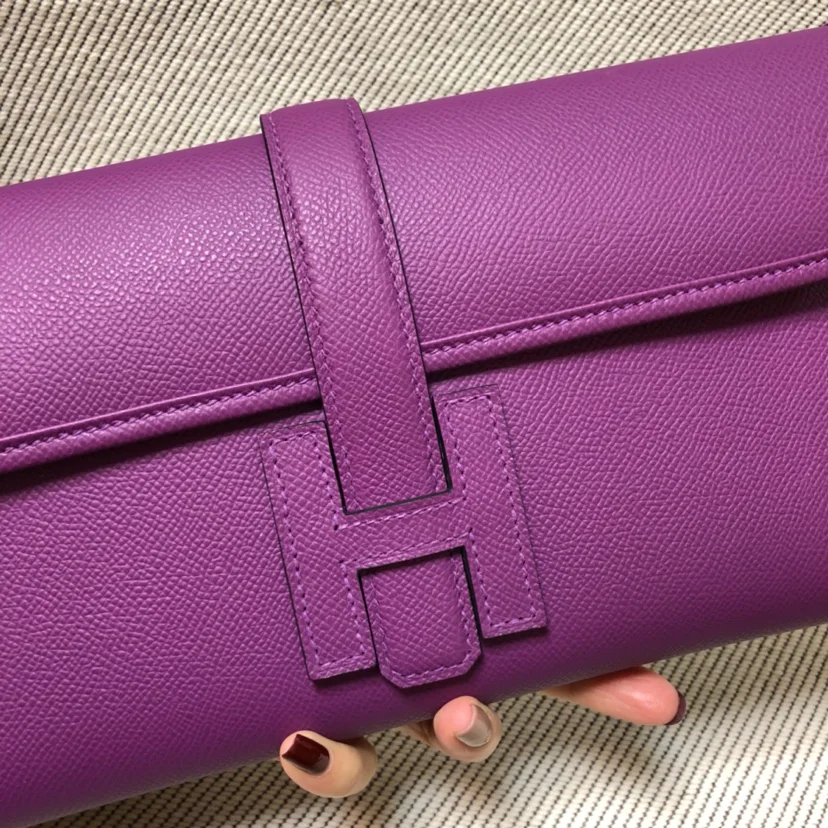 HERMES Clutches Bags Epsom Leather (Purple) 29XCM H00202608091154 - Image 4