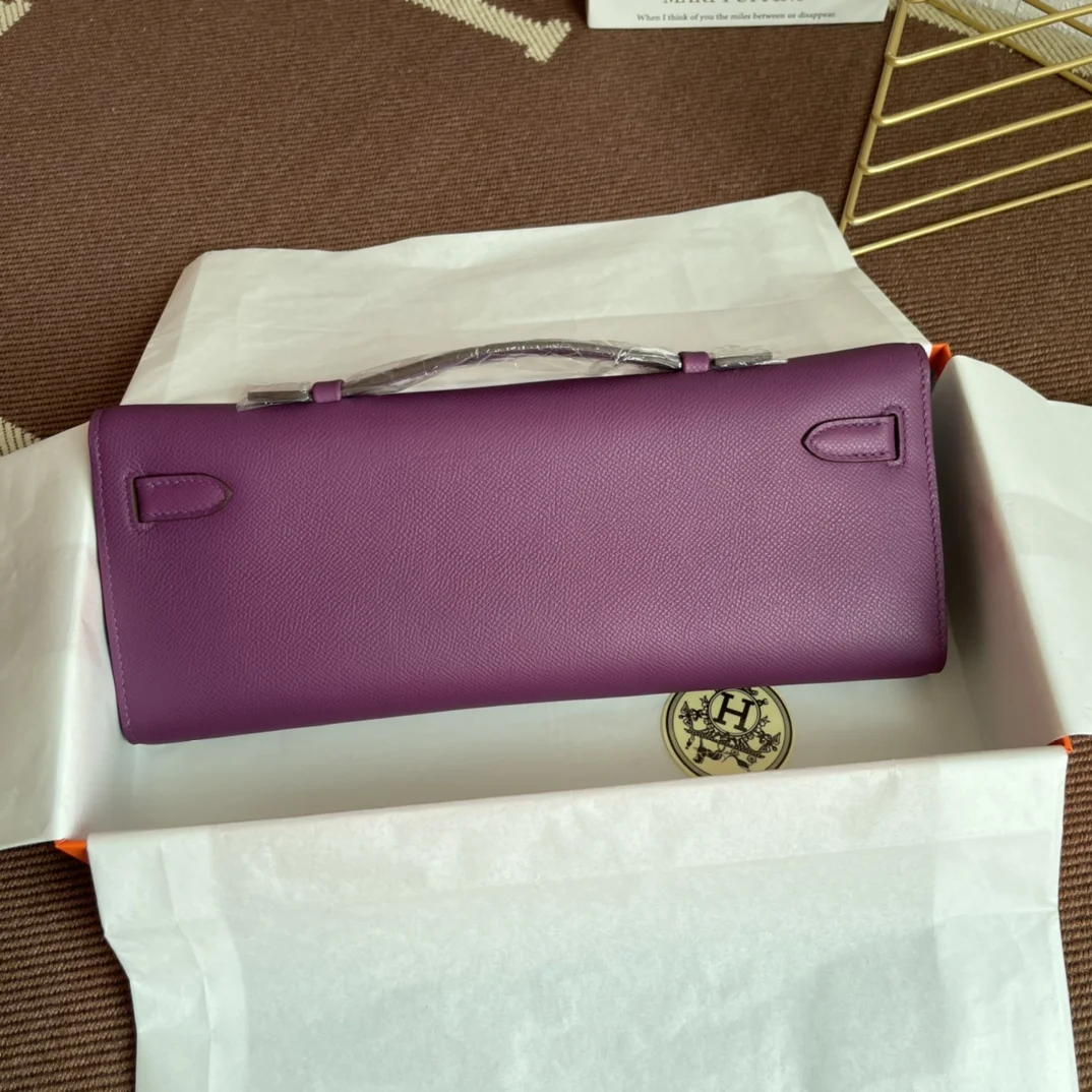 HERMES Clutches Bags Epsom Leather (Purple-Gold) 31X14X3CM H00202608091066 - Image 3