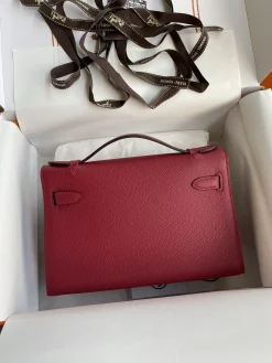 Alternative view of HERMES Clutches Bags Epsom Leather (Red-Gold) 22CM F50202608090221