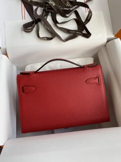 Alternative view of HERMES Clutches Bags Epsom Leather (Red-Gold) 22XCM F50202608090225