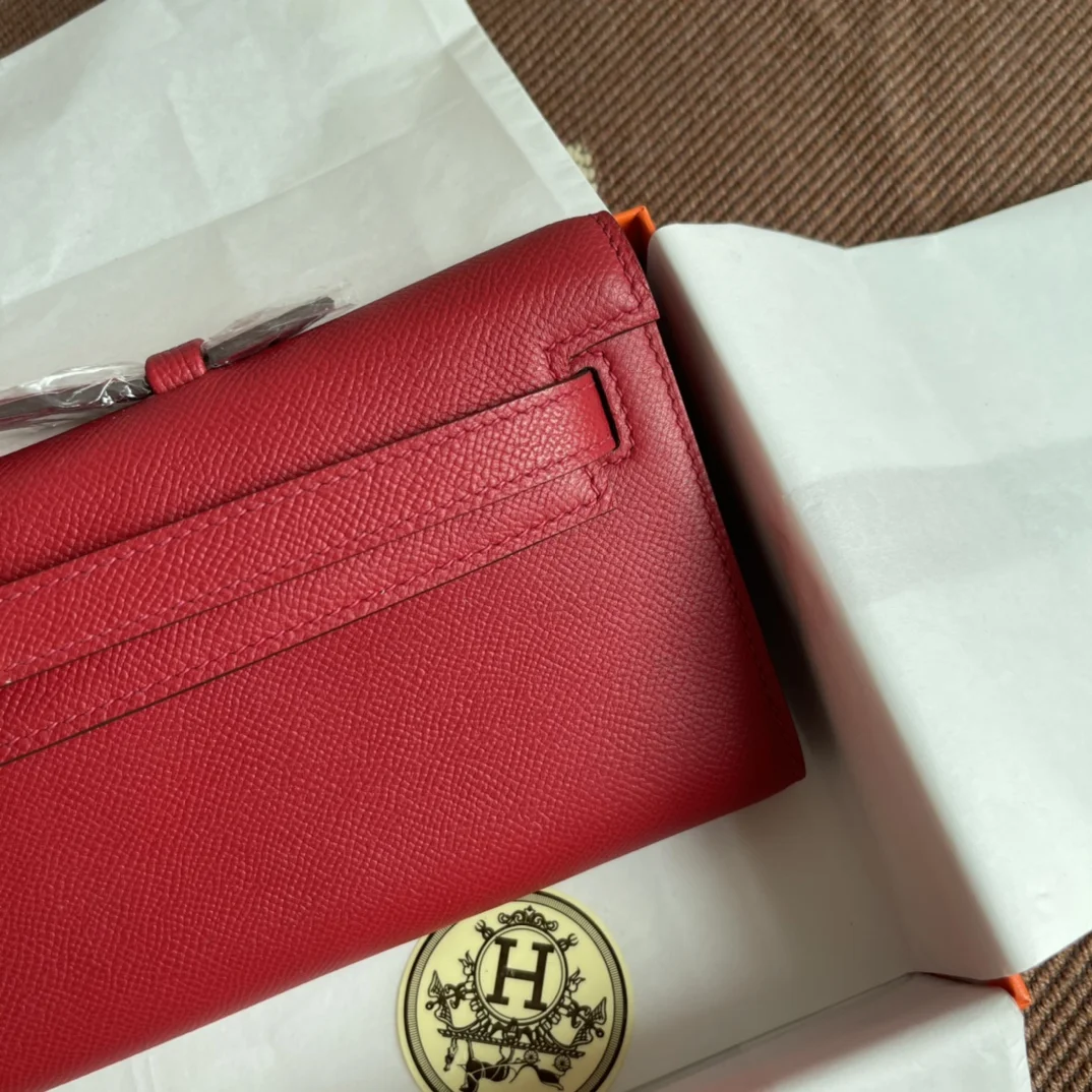HERMES Clutches Bags Epsom Leather (Red-Gold) 31X14X3CM H00202608091055 - Image 5