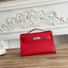 HERMES Clutches Bags Epsom Leather (Red-Silver) 22CM F50202608090141