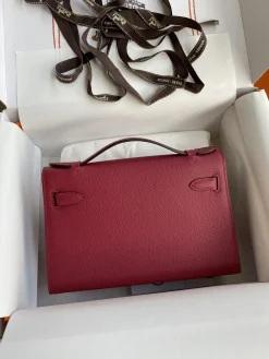 Alternative view of HERMES Clutches Bags Epsom Leather (Red-Silver) 22CM F50202608090222