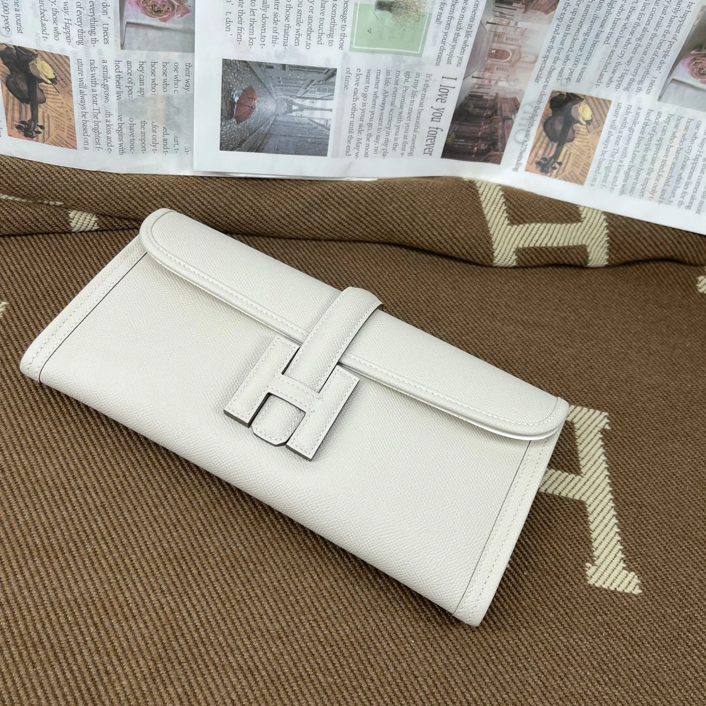 HERMES Clutches Bags Epsom Leather (White-Beige) 29CM H00202608091163 - Image 3