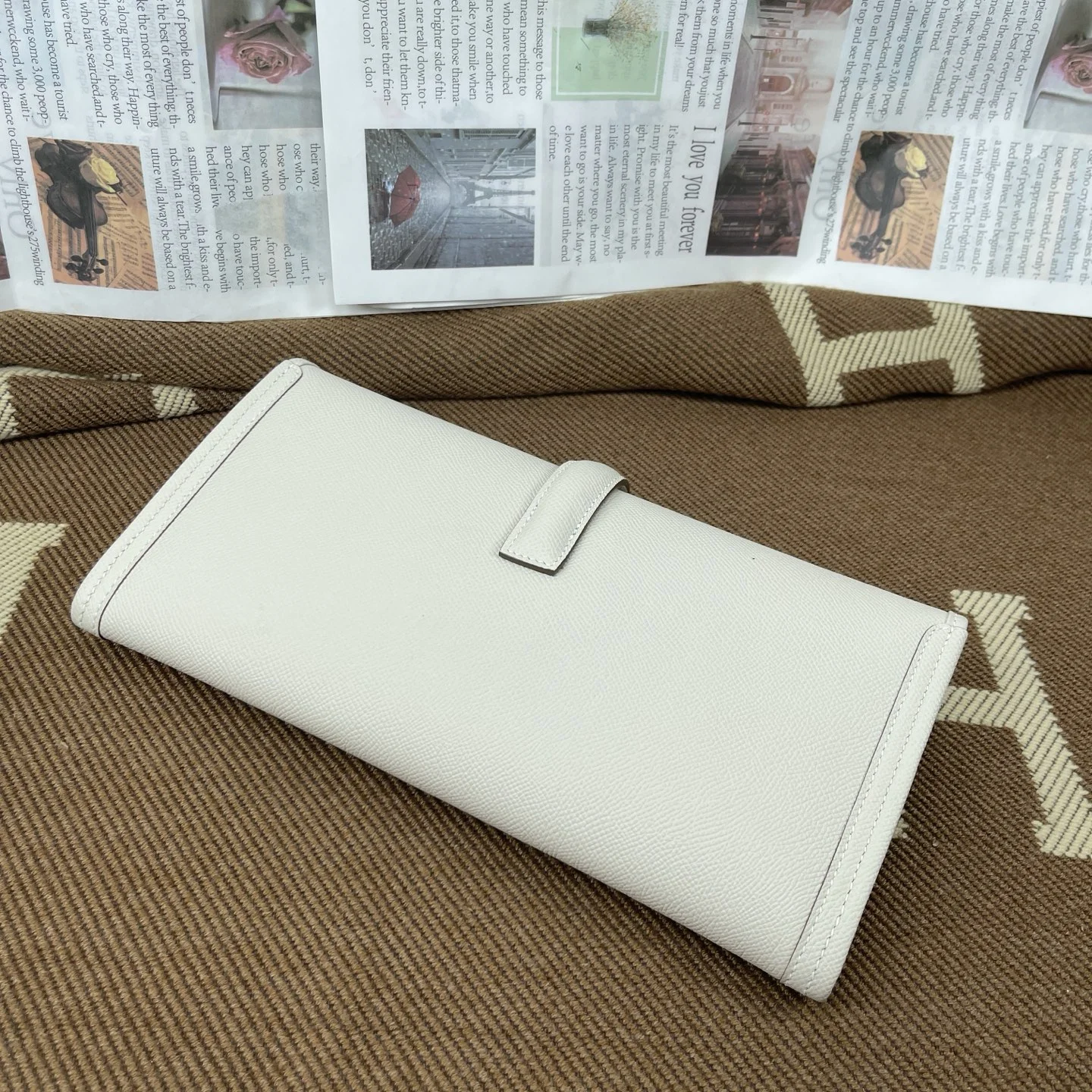 HERMES Clutches Bags Epsom Leather (White-Beige) 29CM H00202608091163 - Image 4