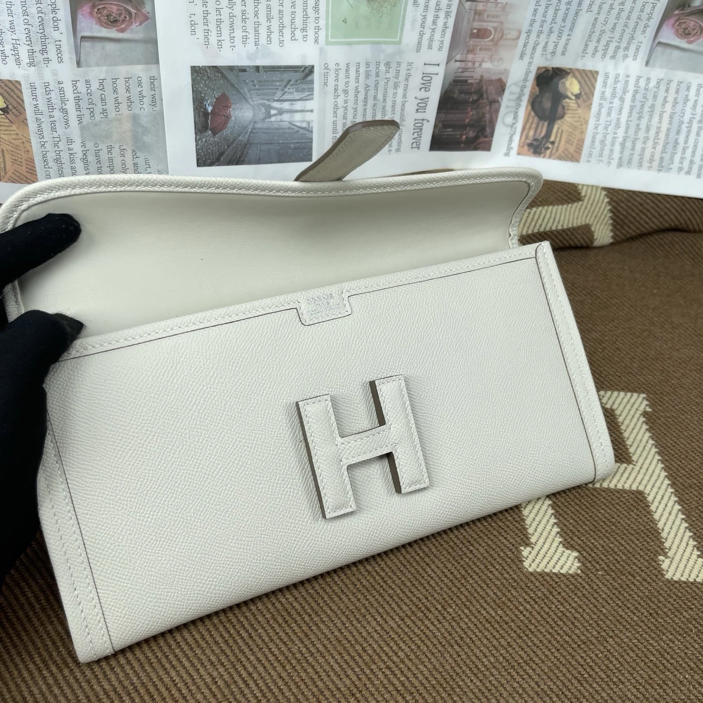 HERMES Clutches Bags Epsom Leather (White-Beige) 29CM H00202608091163 - Image 7