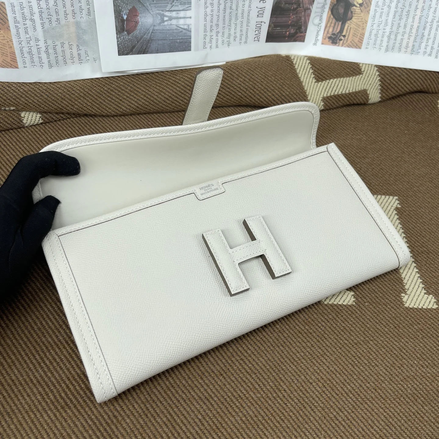 HERMES Clutches Bags Epsom Leather (White-Beige) 29CM H00202608091163 - Image 8