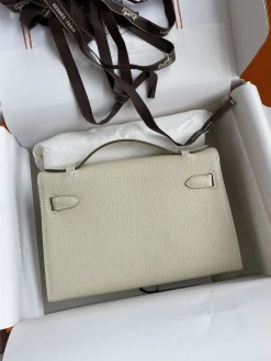 Alternative view of HERMES Clutches Bags Epsom Leather (White-Gold) 22XCM F50202608090209