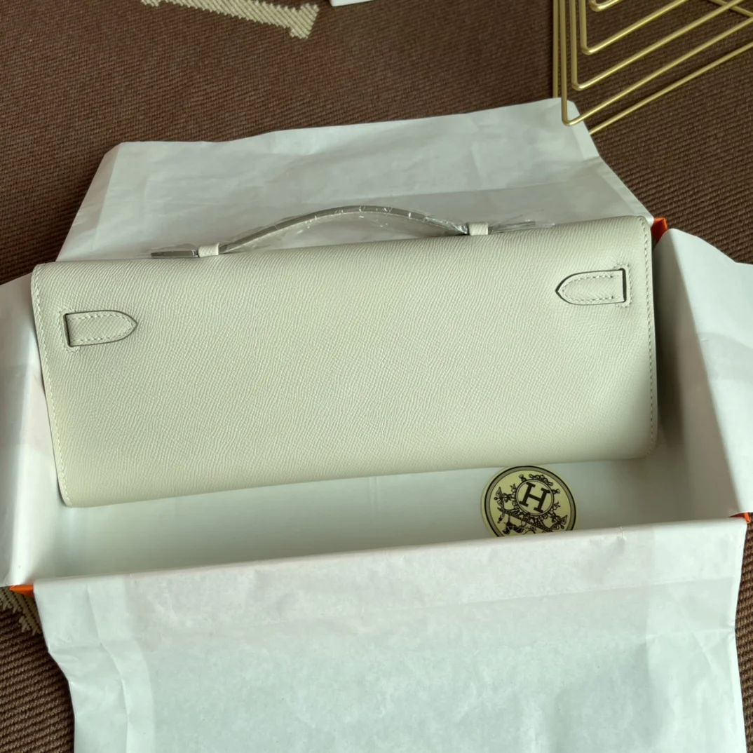 HERMES Clutches Bags Epsom Leather (White-Gold) 31X14X3CM H00202608091057 - Image 3