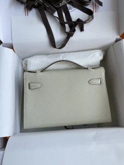 Alternative view of HERMES Clutches Bags Epsom Leather (White-Silver) 22CM F50202608090208