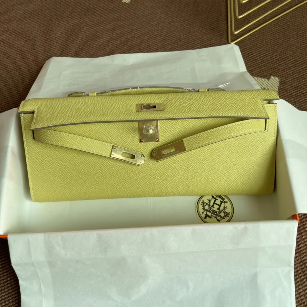 HERMES Clutches Bags Epsom Leather (Yellow-Gold) 31X14X3CM H00202608091063 - Image 6