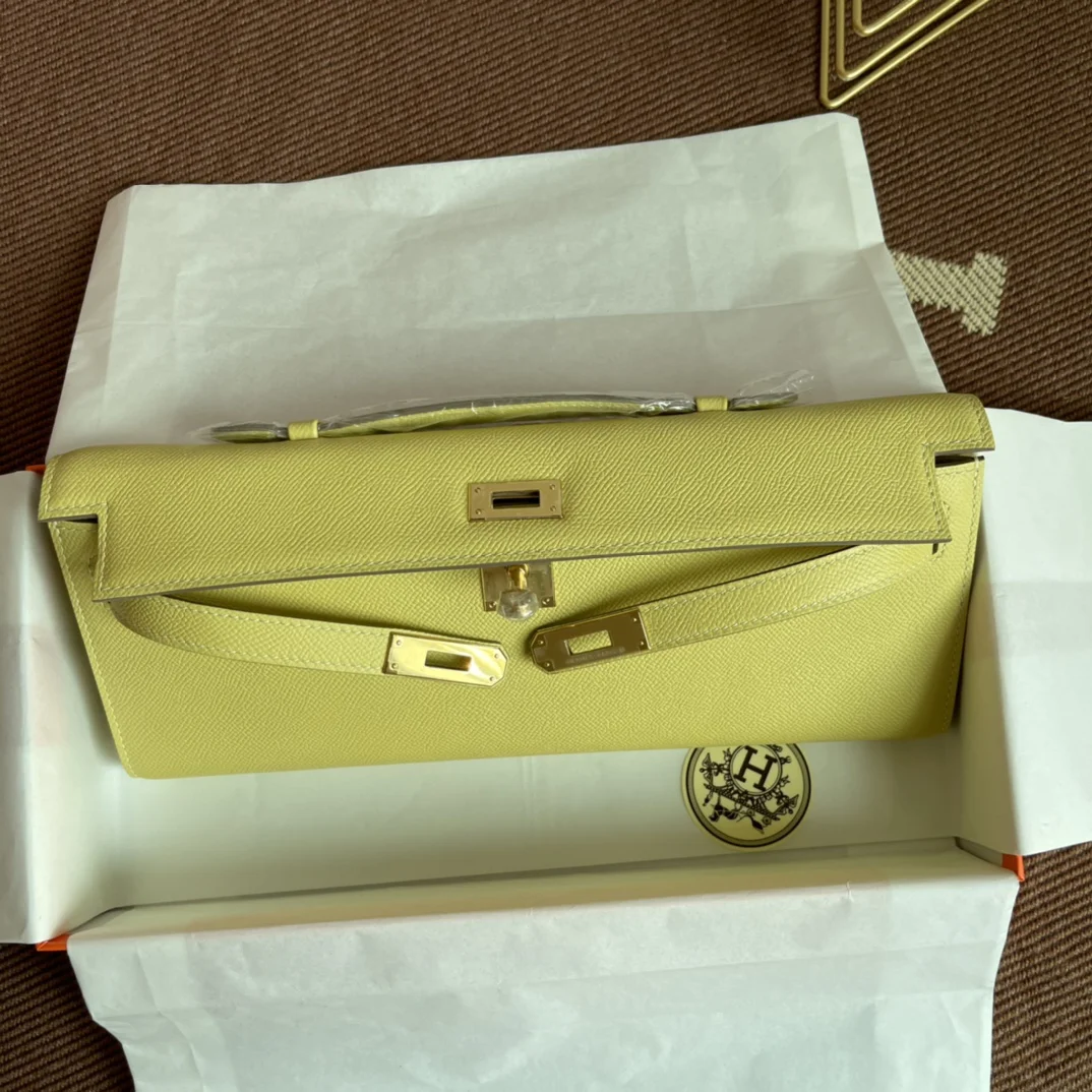 HERMES Clutches Bags Epsom Leather (Yellow-Gold) 31X14X3CM H00202608091063 - Image 7