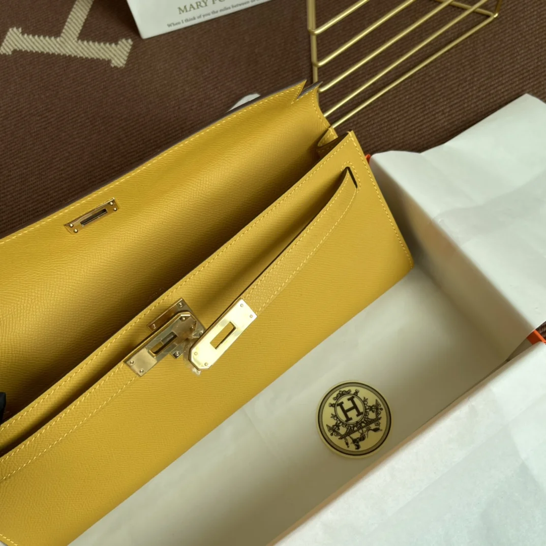 HERMES Clutches Bags Epsom Leather (Yellow-Gold) 31X14X3CM H00202608091068 - Image 8