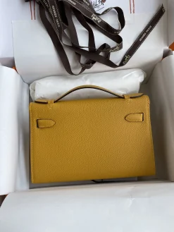 Alternative view of HERMES Clutches Bags Epsom Leather (Yellow-Silver) 22CM F50202608090211